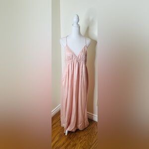 Chan Luu Dusty Rose Silk Maxi Dress